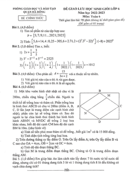 đề học sinh giỏi toán 6 năm 2022 – 2023 phòng gd&đt hà đông – hà nội