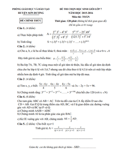 đề học sinh giỏi toán 7 năm 2015 – 2016 phòng gd&đt sơn dương – tuyên quang