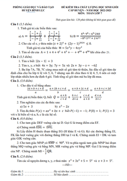 đề học sinh giỏi toán 7 năm 2022 – 2023 phòng gd&đt bình lục – hà nam