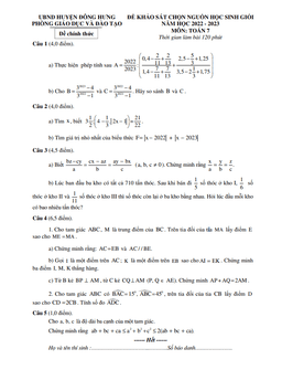 đề học sinh giỏi toán 7 năm 2022 – 2023 phòng gd&đt đông hưng – thái bình