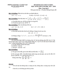 đề học sinh giỏi toán 8 năm 2017 – 2018 phòng gd&đt kim thành – hải dương