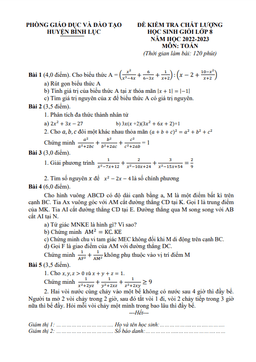 đề học sinh giỏi toán 8 năm 2022 – 2023 phòng gd&đt bình lục – hà nam