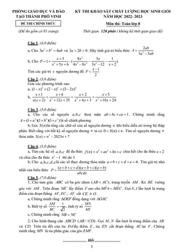 đề học sinh giỏi toán 8 năm 2022 – 2023 phòng gd&đt thành phố vinh – nghệ an