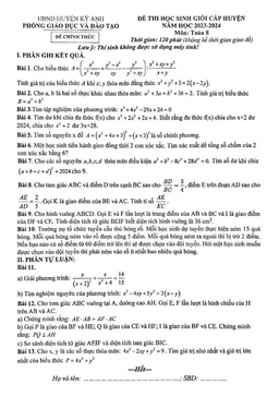 đề học sinh giỏi toán 8 năm 2023 – 2024 phòng gd&đt kỳ anh – hà tĩnh