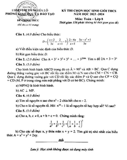 đề học sinh giỏi toán 8 năm 2023 – 2024 phòng gd&đt nghĩa lộ – yên bái