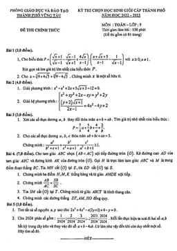 đề học sinh giỏi toán 9 năm 2022 – 2023 phòng gd&đt vũng tàu – br vt