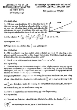 đề học sinh giỏi toán 9 năm 2023 – 2024 phòng gd&đt đà lạt – lâm đồng