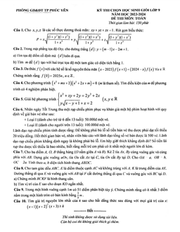 đề học sinh giỏi toán 9 năm 2023 – 2024 phòng gd&đt phúc yên – vĩnh phúc