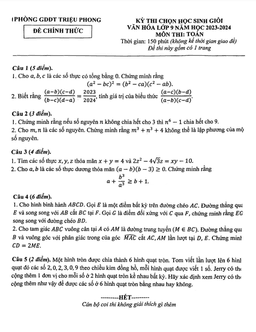 đề học sinh giỏi toán 9 năm 2023 – 2024 phòng gd&đt triệu phong – quảng trị