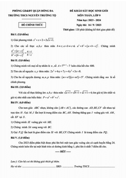 đề học sinh giỏi toán 9 năm 2023 – 2024 trường thcs nguyễn trường tộ – hà nội