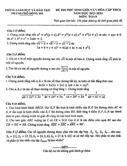 đề học sinh giỏi toán thcs năm 2023 – 2024 phòng gd&đt đông hà – quảng trị