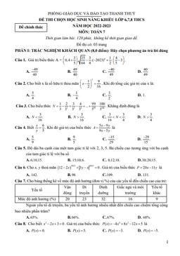 đề học sinh năng khiếu toán 7 năm 2022 – 2023 phòng gd&đt thanh thủy – phú thọ