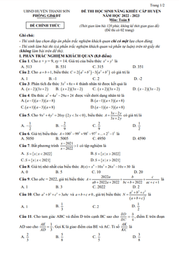 đề học sinh năng khiếu toán 8 năm 2022 – 2023 phòng gd&đt thanh sơn – phú thọ