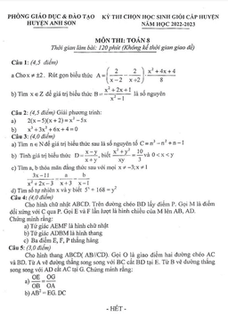 đề hsg cấp huyện toán 8 năm 2022 – 2023 phòng gd&đt anh sơn – nghệ an