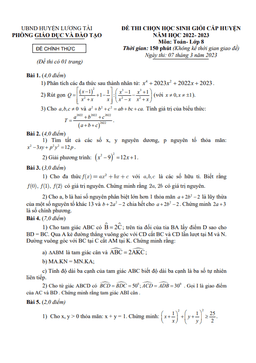 đề hsg cấp huyện toán 8 năm 2022 – 2023 phòng gd&đt lương tài – bắc ninh