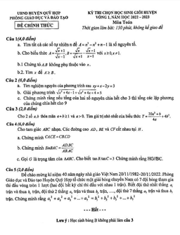 đề hsg huyện toán 9 vòng 1 năm 2022 – 2023 phòng gd&đt quỳ hợp – nghệ an
