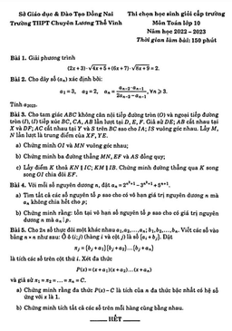 đề hsg toán 10 năm 2022 – 2023 trường chuyên lương thế vinh – đồng nai