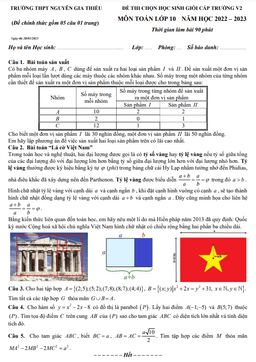 đề hsg toán 10 vòng 2 năm 2022 – 2023 trường thpt nguyễn gia thiều – hà nội