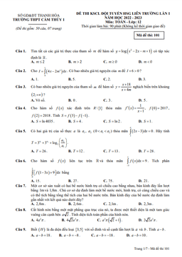 đề hsg toán 12 năm 2022 – 2023 lần 1 trường thpt cẩm thủy 1 – thanh hóa