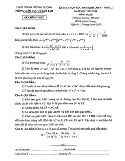 đề hsg toán 9 vòng 2 năm 2023 – 2024 phòng gd&đt thành phố hải dương
