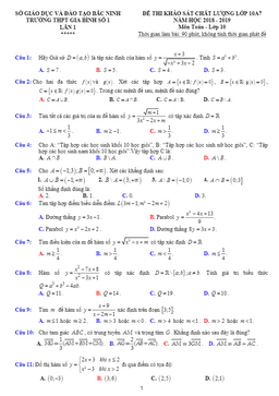 đề khảo sát chất lượng toán 10 năm 2018 – 2019 trường gia bình 1 – bắc ninh lần 1