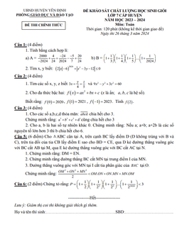 đề khảo sát hsg toán 7 năm 2023 – 2024 phòng gd&đt yên định – thanh hóa