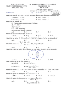 đề khảo sát năng lực toán 10 năm 2018 – 2019 trường triệu quang phục – hưng yên lần 2