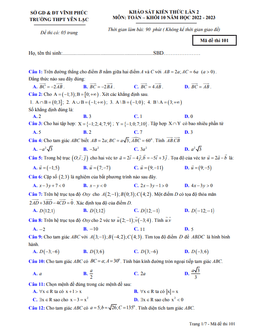 đề khảo sát toán 10 lần 2 năm 2022 – 2023 trường thpt yên lạc – vĩnh phúc