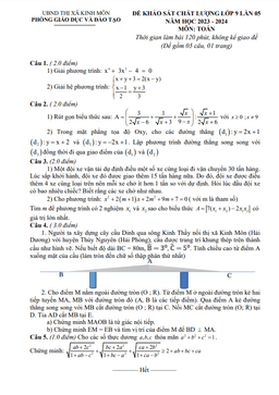 đề khảo sát toán 9 lần 5 năm 2023 – 2024 phòng gd&đt kinh môn – hải dương