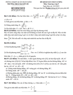 đề khảo sát toán 9 năm 2022 – 2023 trường thcs nguyễn du – hà nội