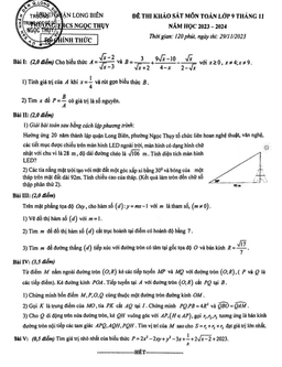 đề khảo sát toán 9 tháng 11 năm 2023 – 2024 trường thcs ngọc thụy – hà nội