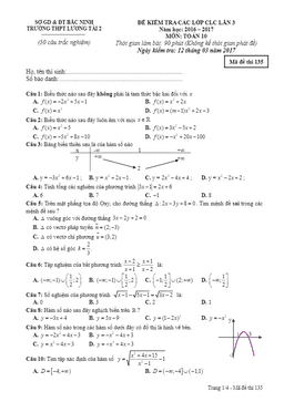 đề kiểm tra các lớp clc môn toán 10 trường thpt lương tài 2 – bắc ninh lần 3
