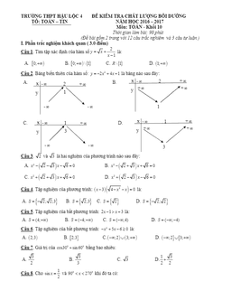 đề kiểm tra chất lượng bồi dưỡng toán 10 năm học 2016 – 2017 trường thpt hậu lộc 4 – thanh hóa