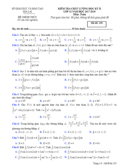 đề kiểm tra chất lượng hk2 toán 12 năm 2017 – 2018 sở gd và đt gia lai