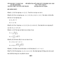 đề kiểm tra giữa hk1 toán 10 năm 2019 – 2020 trường nguyễn chí thanh – tp hcm