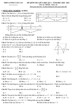 đề kiểm tra giữa hk1 toán 12 năm 2020 – 2021 trường thpt lương văn can – tp hcm