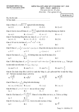 đề kiểm tra giữa hk1 toán 12 năm học 2017 – 2018 trung tâm gdtx tỉnh đồng nai