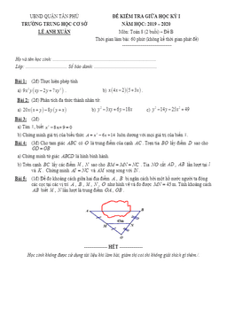 đề kiểm tra giữa hk1 toán 8 năm 2019 – 2020 trường lê anh xuân – tp hcm