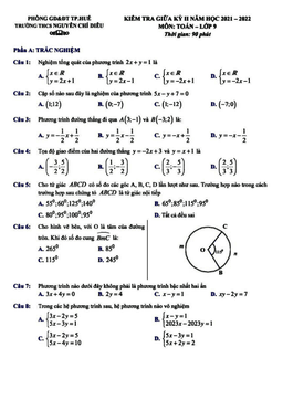 đề kiểm tra giữa kỳ 2 toán 9 năm 2021 – 2022 trường thcs nguyễn chí diểu – tt huế