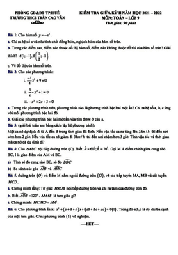 đề kiểm tra giữa kỳ 2 toán 9 năm 2021 – 2022 trường thcs trần cao vân – tt huế
