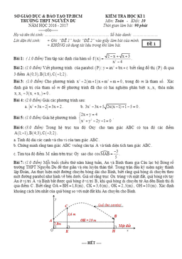 đề kiểm tra hk1 toán 10 năm học 2016 – 2017 trường nguyễn du – tp.hcm