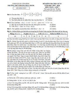 đề kiểm tra học kì 2 toán 7 năm 2019 – 2020 trường thcs hoàng hoa thám – tp hcm