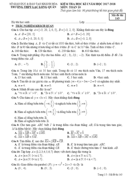 đề kiểm tra học kỳ 1 toán 10 năm học 2017 – 2018 trường thpt lạc long quân – khánh hòa