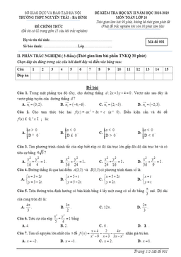 đề kiểm tra học kỳ 2 toán 10 năm 2018 – 2019 trường nguyễn trãi – hà nội