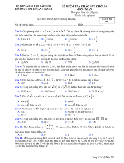 đề kiểm tra khảo sát môn toán lớp 10 trường thpt thuận thành 1 – bắc ninh