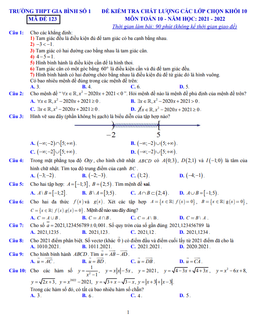 đề kiểm tra lớp chọn toán 10 năm 2021 – 2022 trường thpt gia bình 1 – bắc ninh