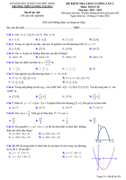 đề kiểm tra toán 10 lần 2 năm 2022 – 2023 trường thpt lương tài 2 – bắc ninh