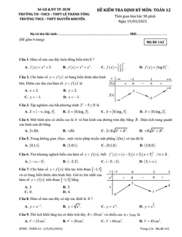 đề kiểm tra toán 12 năm 2023 trường nguyễn khuyến & lê thánh tông – tp hcm