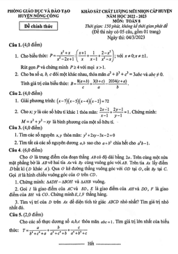 đề kscl mũi nhọn toán 8 năm 2022 – 2023 phòng gd&đt nông cống – thanh hóa