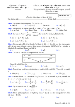 đề kscl toán 10 lần 2 năm 2019 – 2020 trường thpt yên lạc 2 – vĩnh phúc
